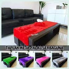 Taplak Meja Ukuran 100*50 bahan bulu rasfur Table Runner alas meja bulu