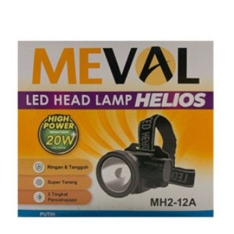 Senter Kepala / Head Lamp Meval MH2-12A Cahaya Putih