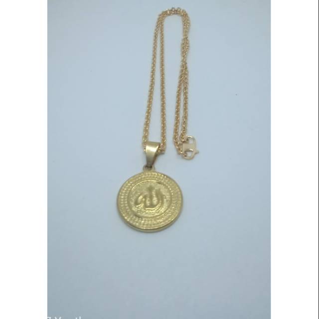 C012 Kalung xuping wanita lapis emas dgn lafadz Allah UK 45 cm