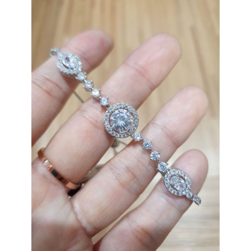 Gelang Premium Lapis emas Mirip emas asli Mata kilau Anti Karat anti alergi Model Serut Premium Quality Anti karat anti alergi Gelang Zircone gelang Zircon Gs-i27