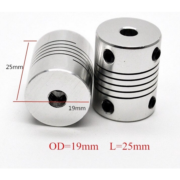 FLEXIBEL COUPLING OD19mm L25mm Hole 5mm To 8mm