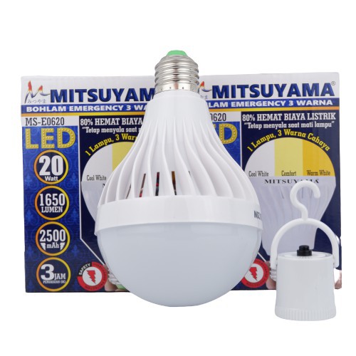 Bohlam Emergency 20 Watt 3 Warna / Lampu Sentuh Nyala / Magic MS-E0620