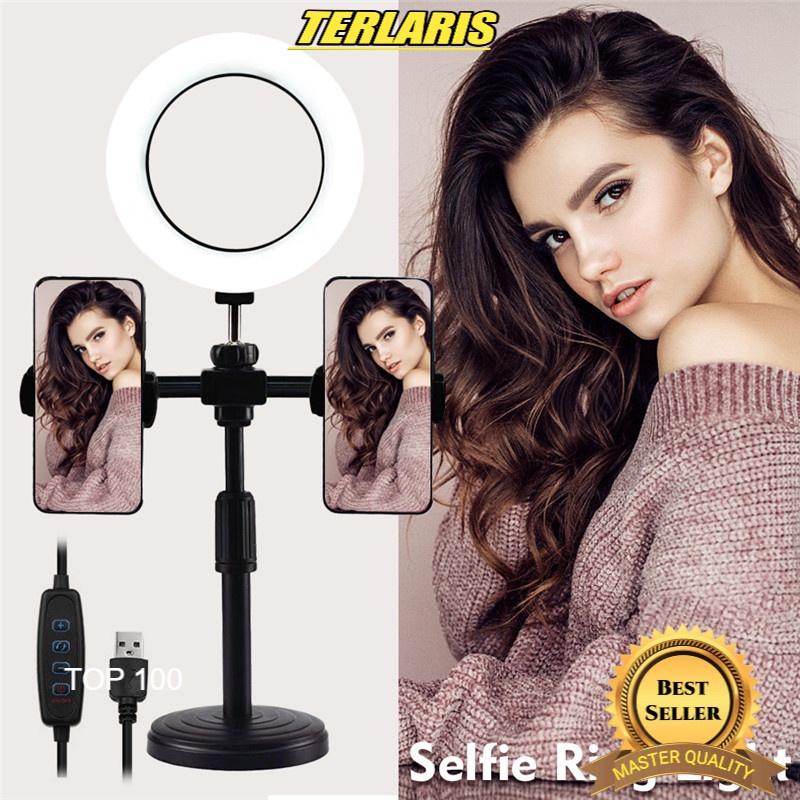 [SB] 6&quot;Selfie Ring Light Fill lamp Multi-function Stand Selfie Stick Round Base Desktop Mount