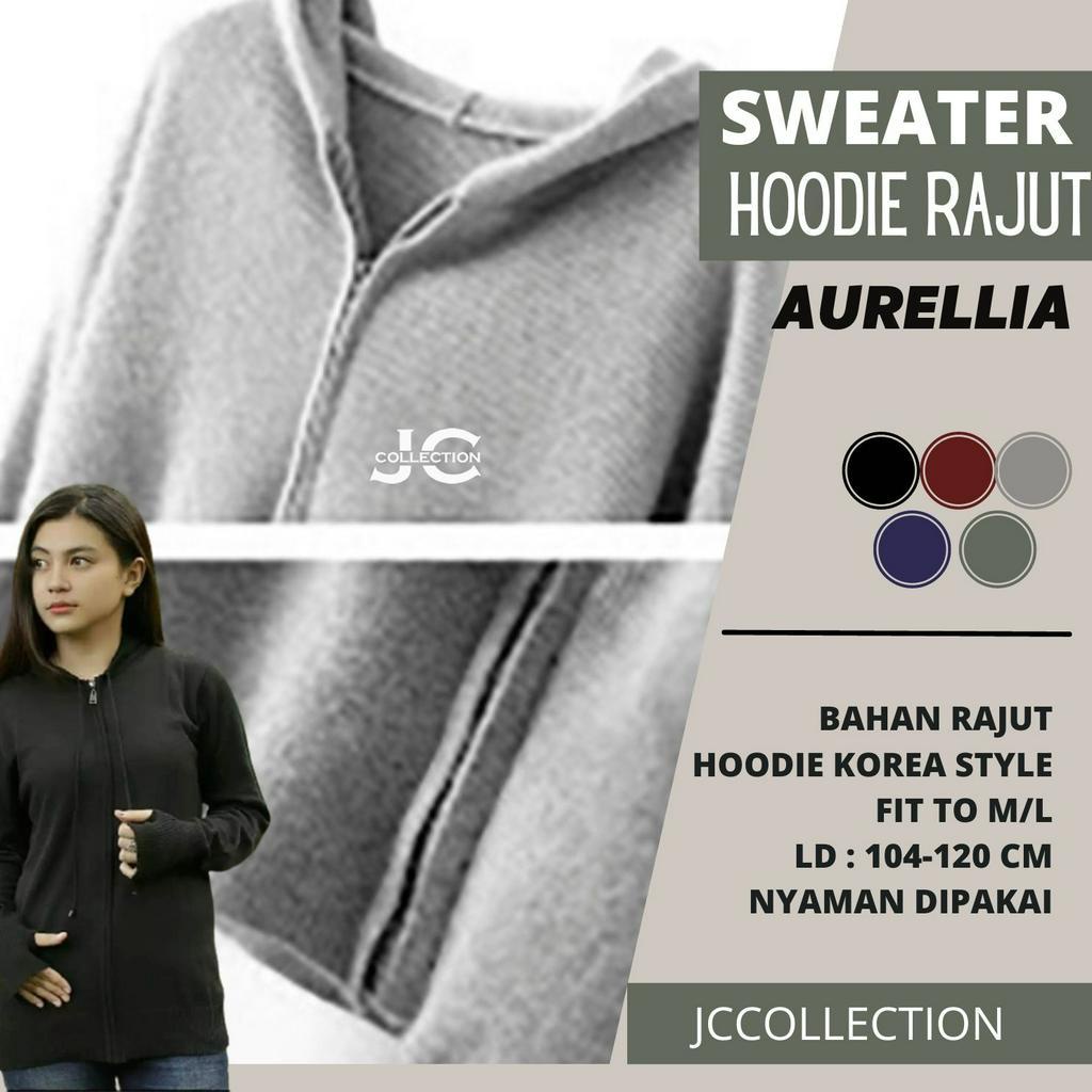 Jaket Hoodie Rajut Roundhand Aurell Ariiel Sweater Jempol polos- JCCollections