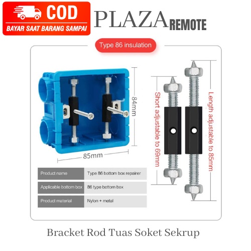 Saklar Dinding 86MM Kaset Kecil Perbaikan Kerusakan Alat Panjang dapat Disesuaikan Bracket Rod Tuas Soket Sekrup