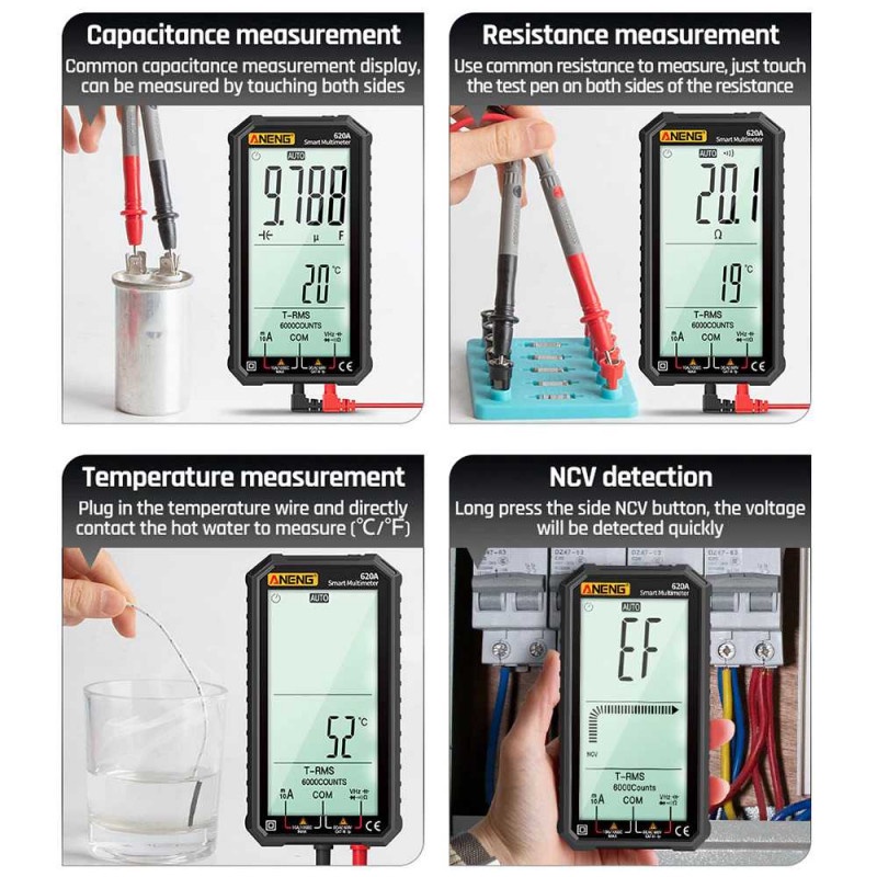 Multimeter Digital Multitester Voltage Tester HD LCD Screen Display