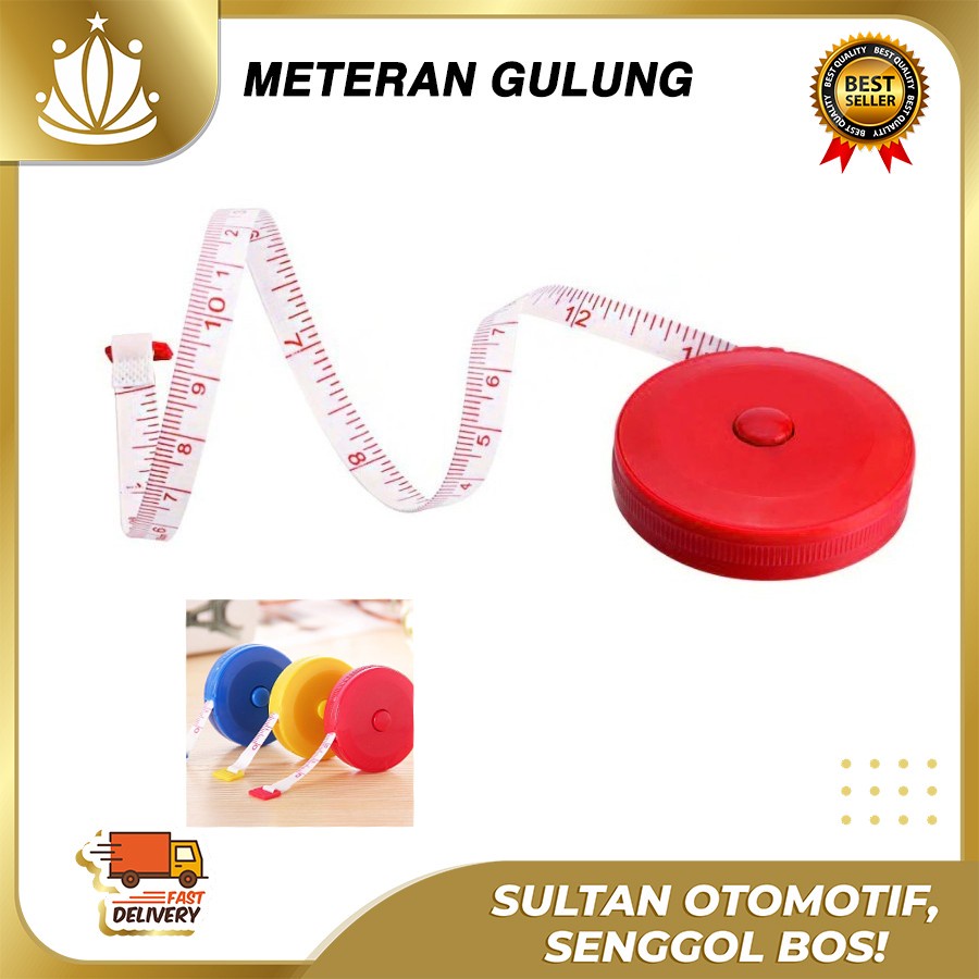 METERAN Gulung Mini ROLL otomatis / Meteran Kain, Baju, Badan 150cm