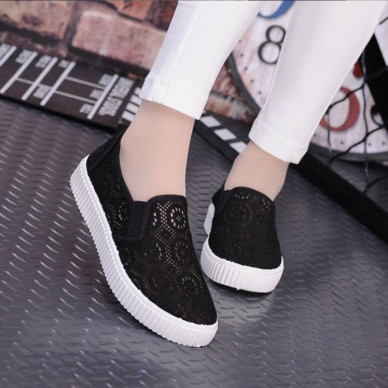 Sepatu Wanita Brokat Nylon Loafers Original Quality - 87