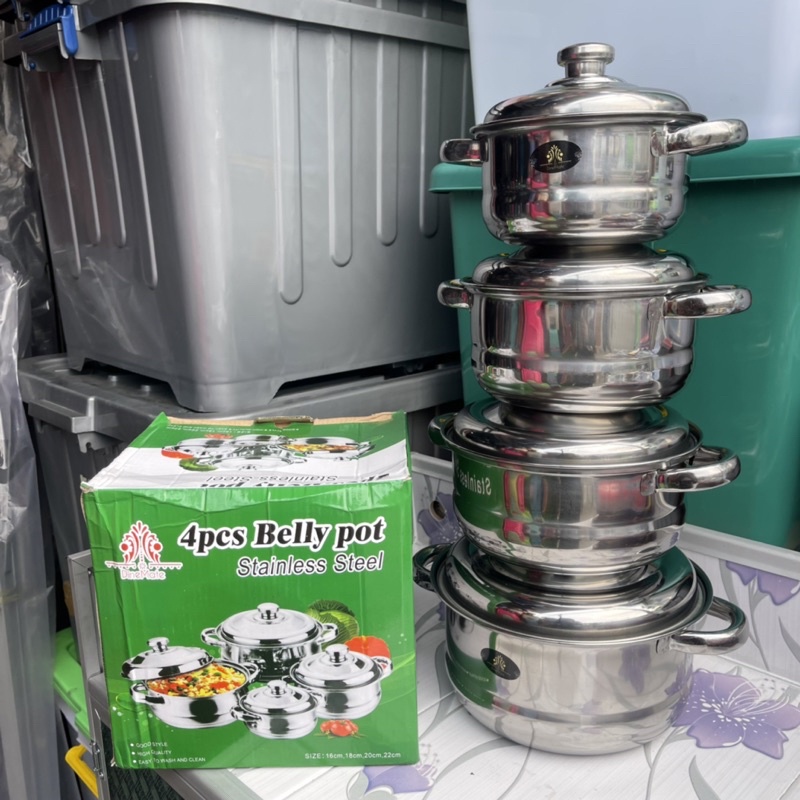 Panci Susun Stainless Isi 4 + Tutup / Panci Susun Stainless