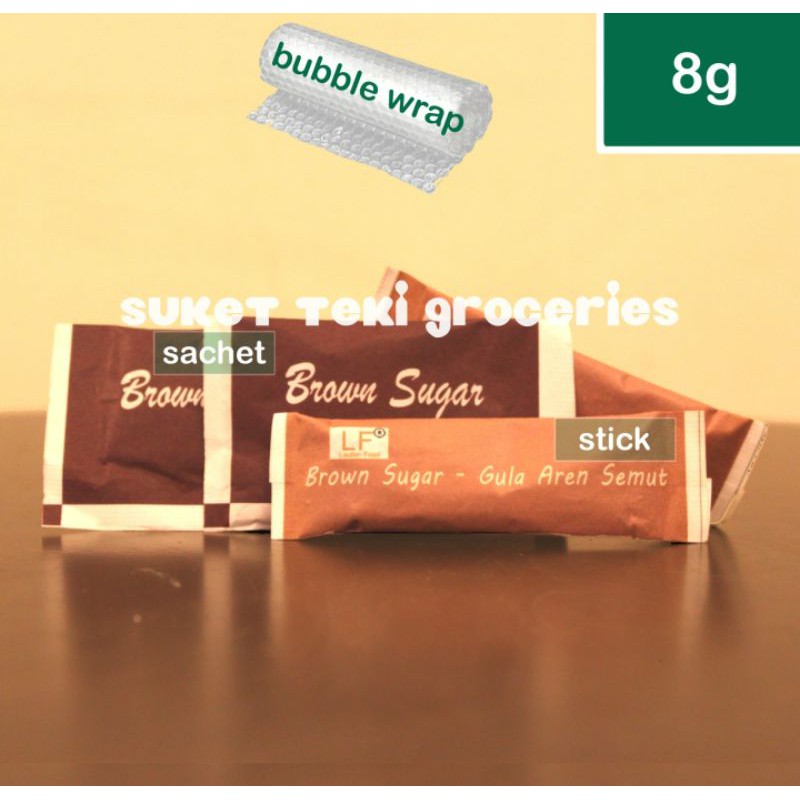 per 50pcs Brown Sugar Gula Sachet / Stick 8gr Hotel Cafe TOP Quality Grosir
