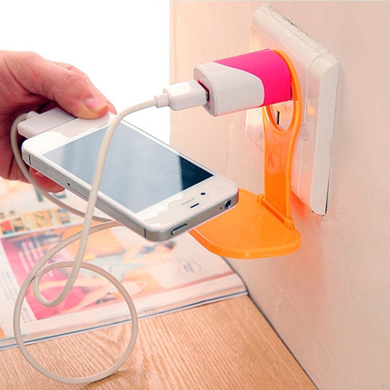 (LUCKID) Holder / Dudukan Charger Handphone Model Lipat Portabel Untuk Dinding