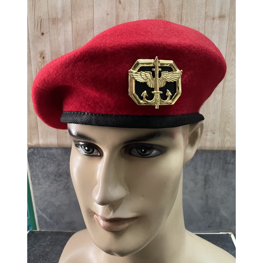 Baret Kacamata Kopassus - Baret Kopassus - Baret Merah - Baret Kopassus Kacamata Asli