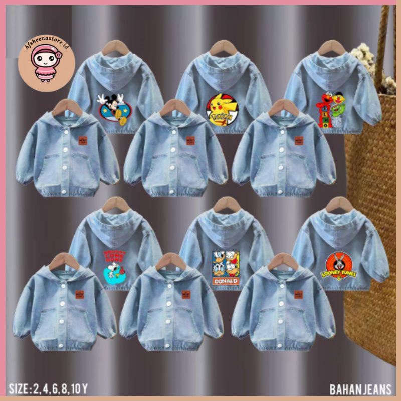 Afsheenastore Jaket  Anak Jeans Mostkids Hoodie