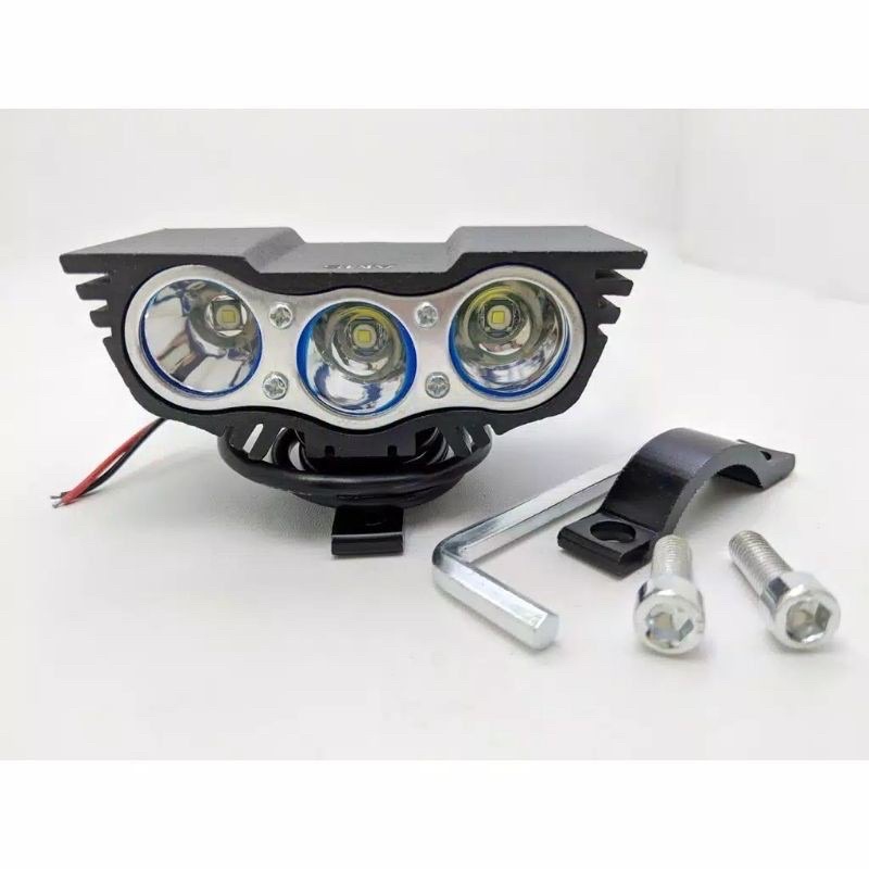 Promo Lampu tembak OWL 3 mata Led White Universal Lampu Motor Sorot OWL  Cree 3mata ultrafire