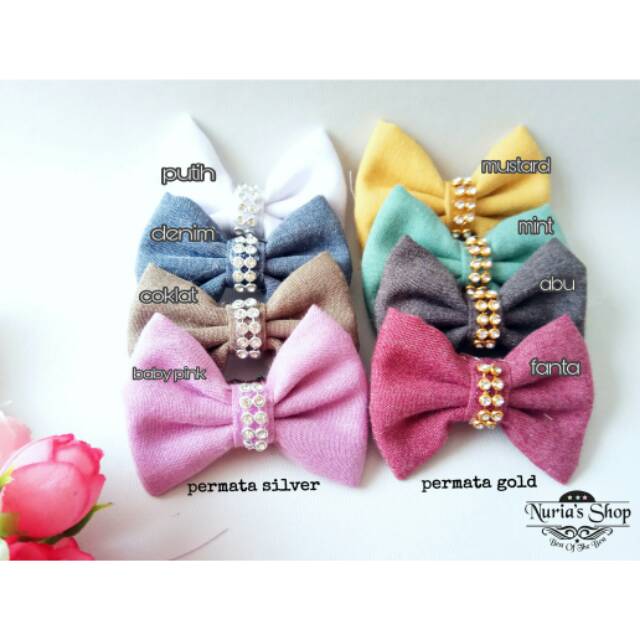 Bros jilbab pita bow (supernova permata) cantik kain