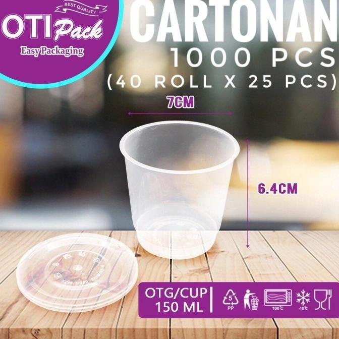 Thinwall 150 ml BULAT CUP (CARTONAN) - Gelas Merpati Wadah Puding Jely