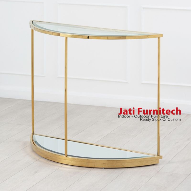 Console Table Stainless Gold // Kaca Cermin