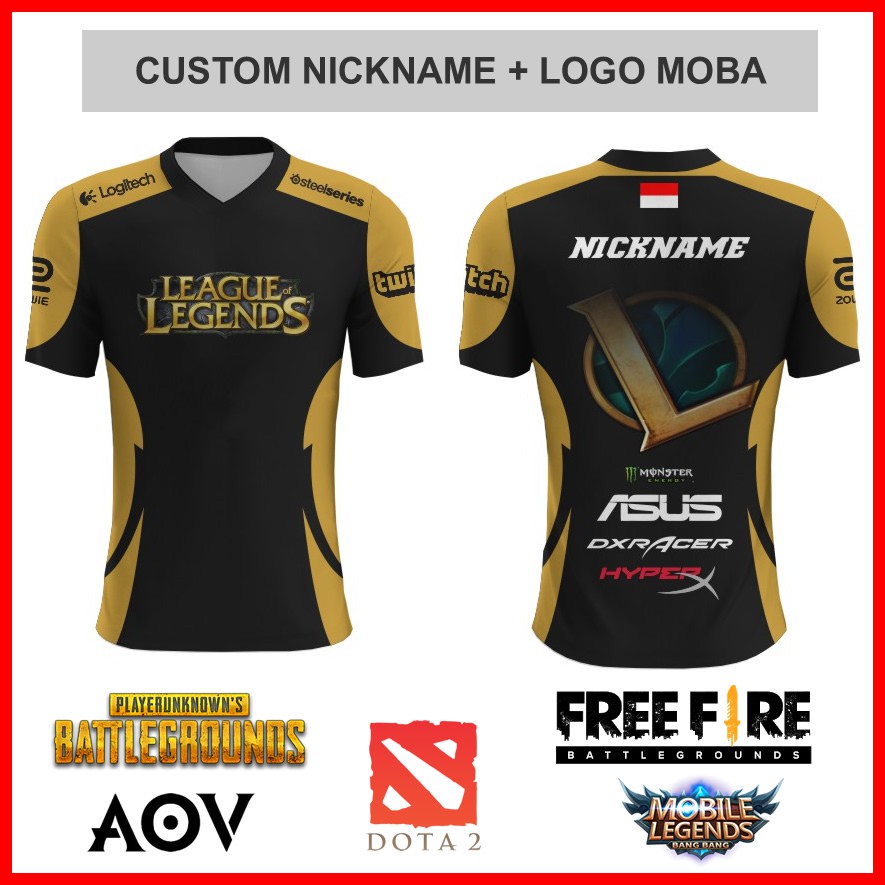 Baju Kaos Jersey LOL Printing Custom - Baju Esports Indonesia