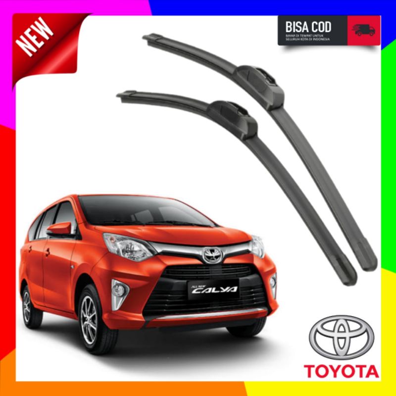 Wiper Mobil Toyota calya ( 1 Set kanan kiri) karet wiper kaca depan mobil calya ukuran 22 16