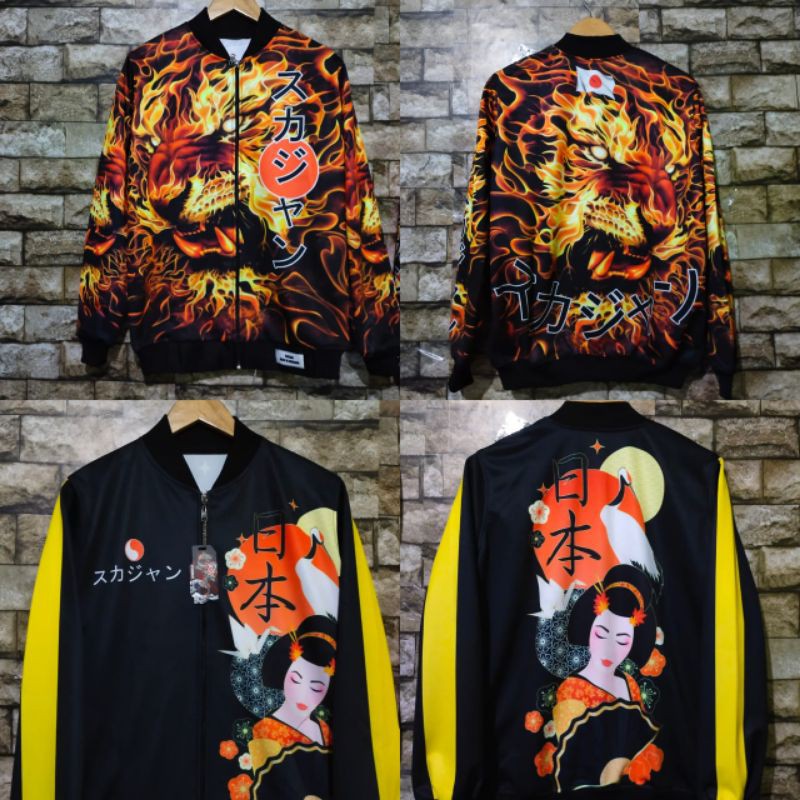 Jaket sukajan printing / jaket motif jepang