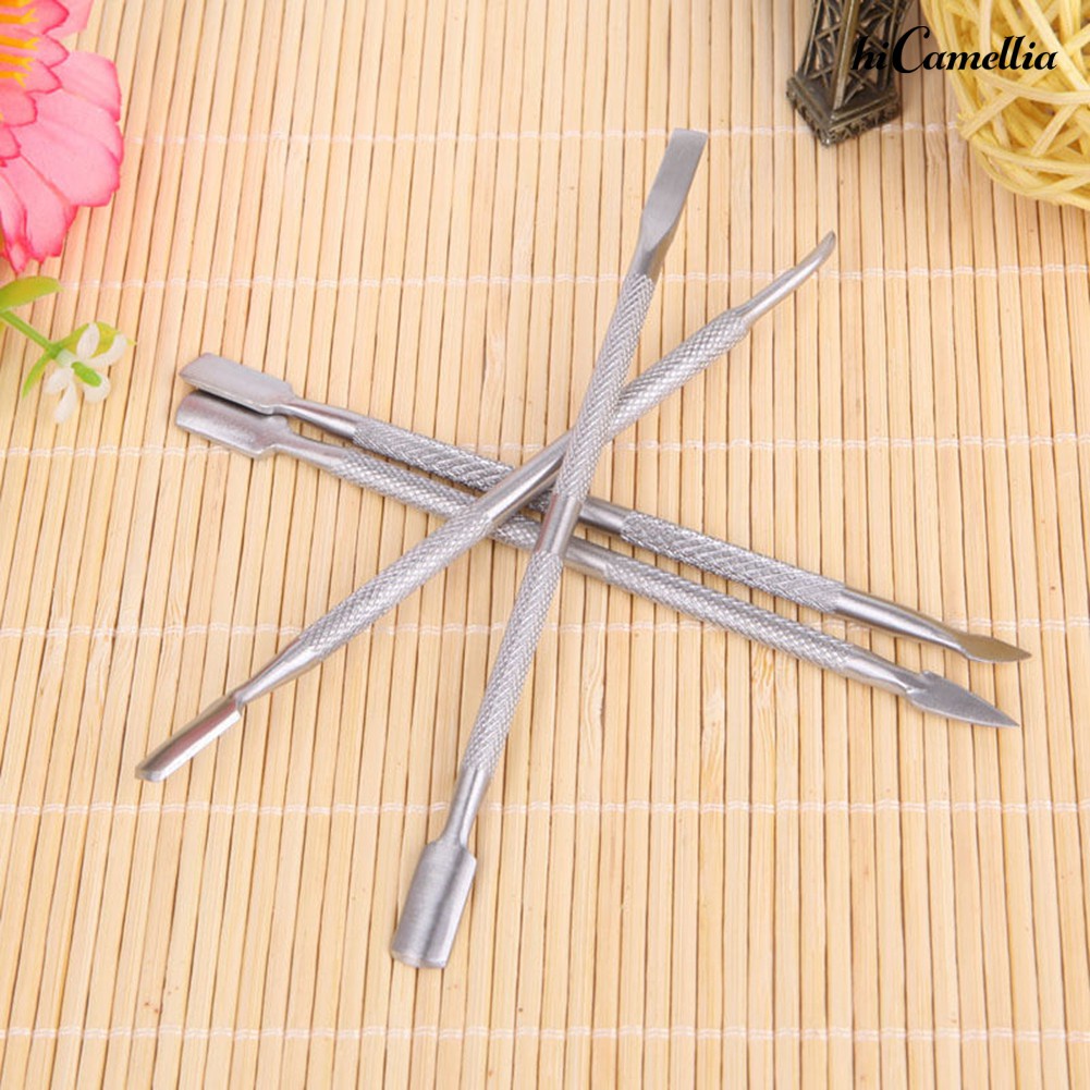 4pcs Alat Kutikula Tahan Lama Untuk Manicure Pedicure Bahan Stainless Steel