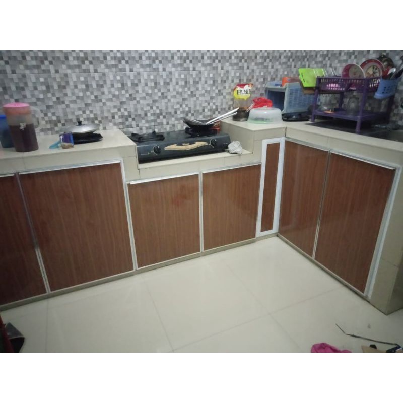 kitchen set murah bahan aluminium anti rayap dan cropos