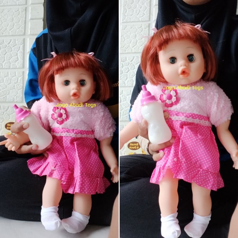 Mainan Boneka Cewek Merem Melek Fungsi bisa nyanyi dan belajar ukuran 40cm 808G7