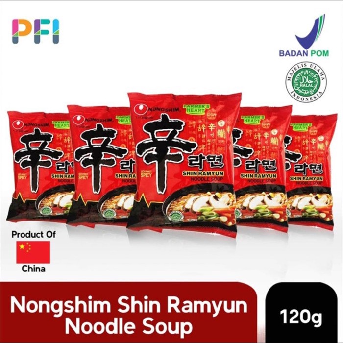 

s574gfd Nongshim Shin Ramyun Spicy Noodle 120Gr Bundle 5Pcs Ff064151E