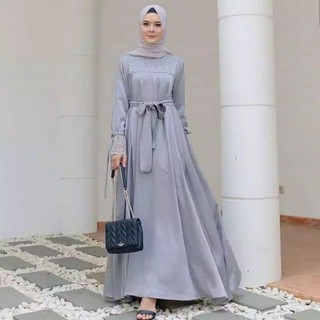 Zhinara gamis brukat muslim termurah gamis brukat putih remaja muslim