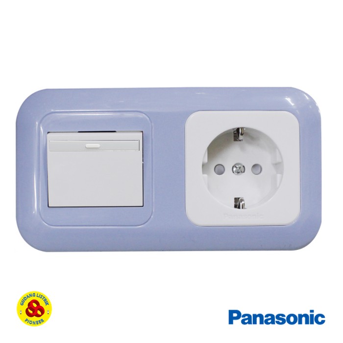 Panasonic Stop Kontak 1G + Saklar Engkel WEJP11212TL Pastel Blue
