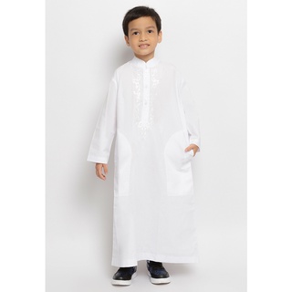 Jubah/Gamis Pria Anak Katun GPA 06 White ORIGINAL By.Busana Arafah