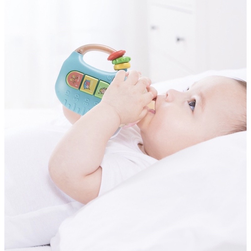 Teether Dot Mainan Bayi Musikal Edukasi Lampu Gigitan Bayi Bersuara Bisa di Cuci