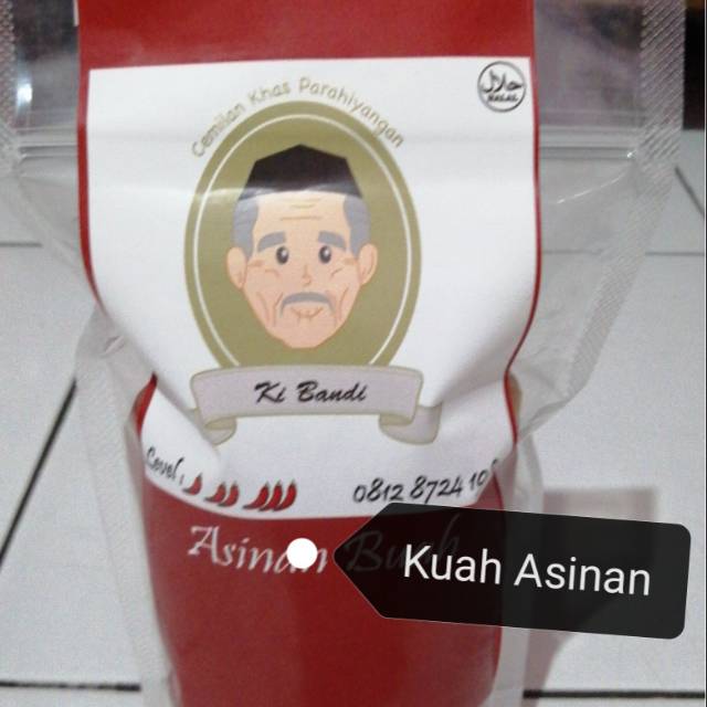 

Kuah Asinan kibandi dibuat dari bahan segar Isi : 500ml + Bubuk kacang Terdiri dari 3 level pedas