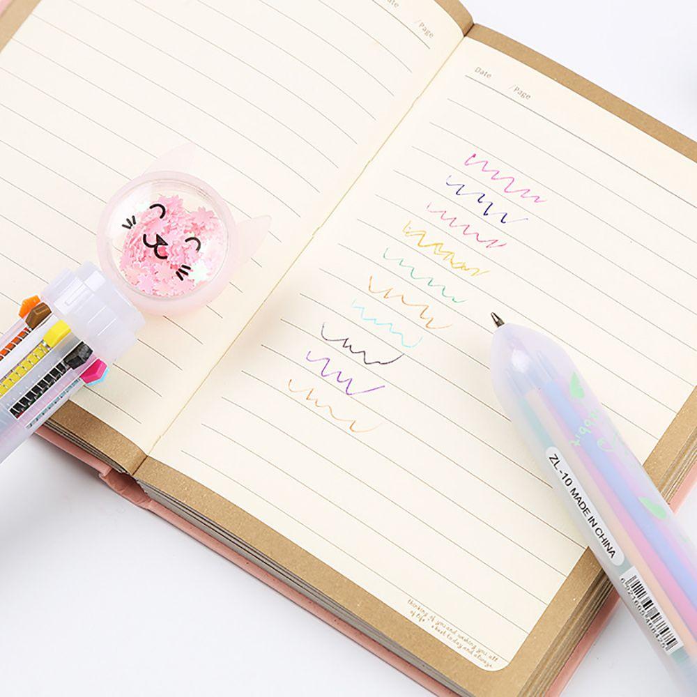 Populer Bolpoin Kawaii Kartun Sequin Perlengkapan Kantor Kelinci Sd 10warna Pulpen