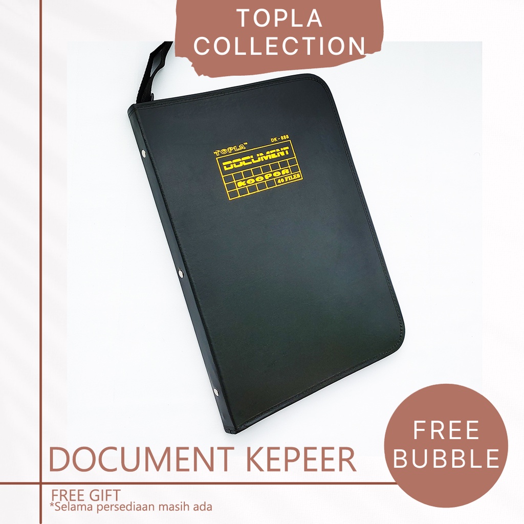 

TOPLA Document Keeper Penyimpan Map Dokumen File Folio Map Plastik Folder Resleting Anti Air 20F 40F 60F