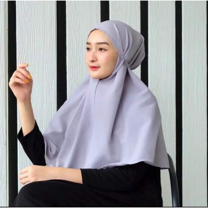 HAYFA - Jibab Instan Bergo Maryam Kerudung Diamond Non Ped Tali Panjang Tanpa Pet Hijab Premium Surabaya Jakarta Pekalongan Hitam Putih Salem Bergomaryam L Polos Jumbo Syari Standart Krudung Jersey Untuk Sekolah Daily