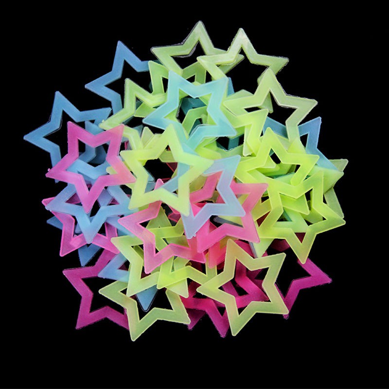 Swopply HL0023 Stiker Bintang Bolong 50 Pcs Sticker Star Glow In The Dark Hiasan Dekorasi Kamar