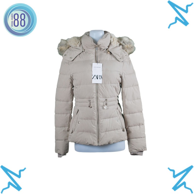 JAKET ZARA WOMEN CREAM JAKET MUSIM DINGIN JAKET WINTER OBD ZR02