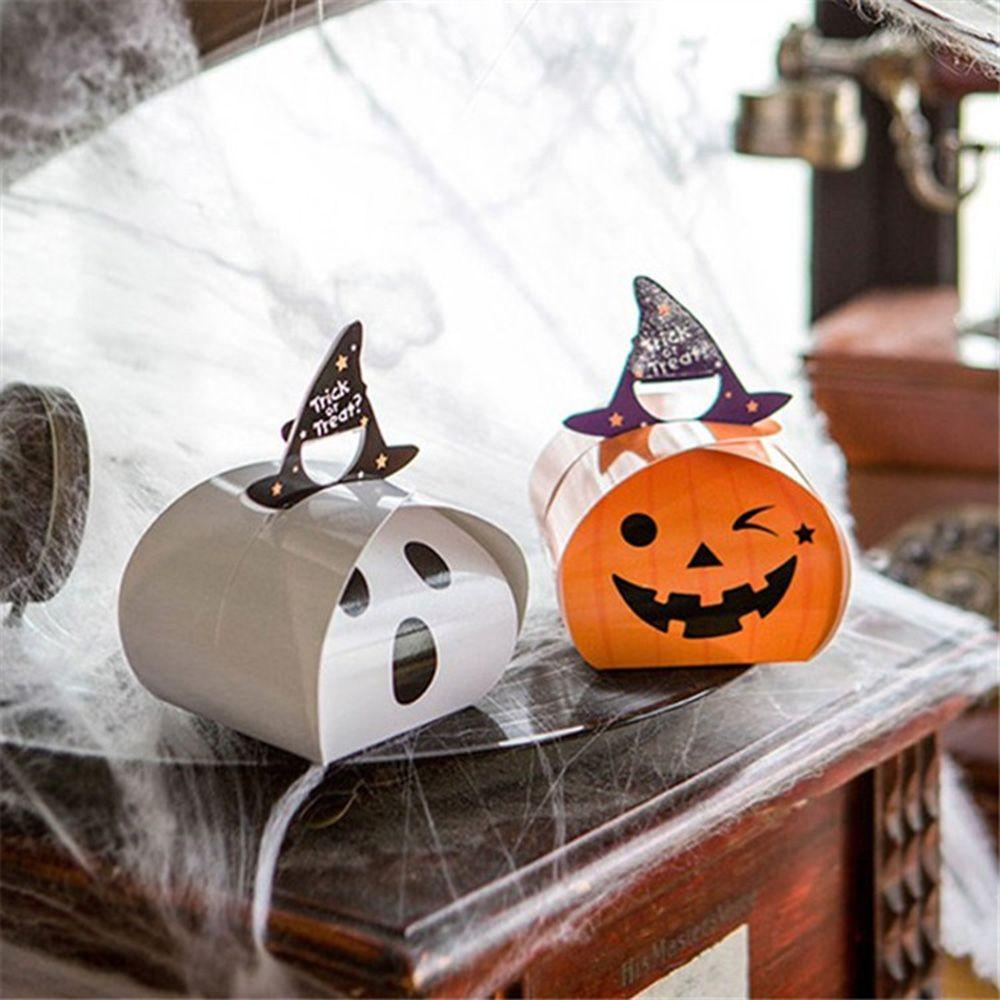 Lanfy Candy Box Kertas Anak Hadiah Warpping Perlengkapan Kantong Permen Snack Labu Hantu Halloween Dekorasi