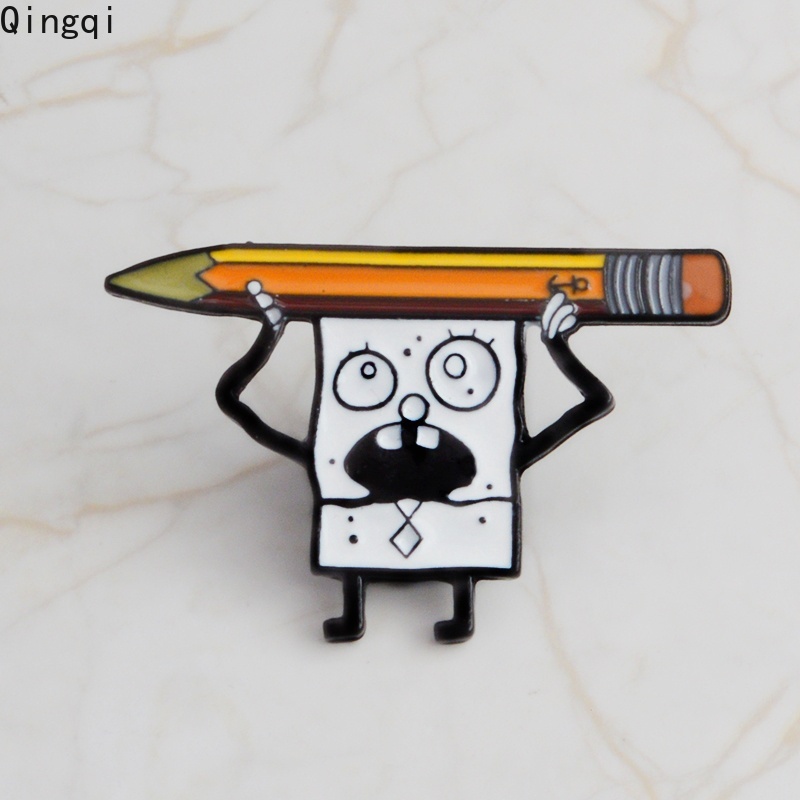 Bros Pin Enamel Desain Kartun Spongebob Squarepants Doodlebob Untuk Anak