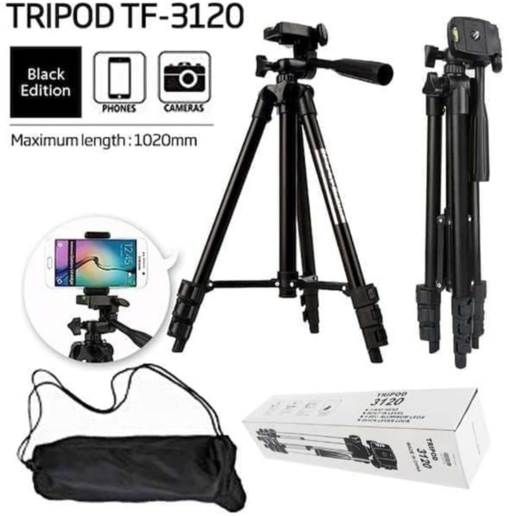 Tripod Camera Handphone merek Weifeng 3120a 1 meter Black Editon