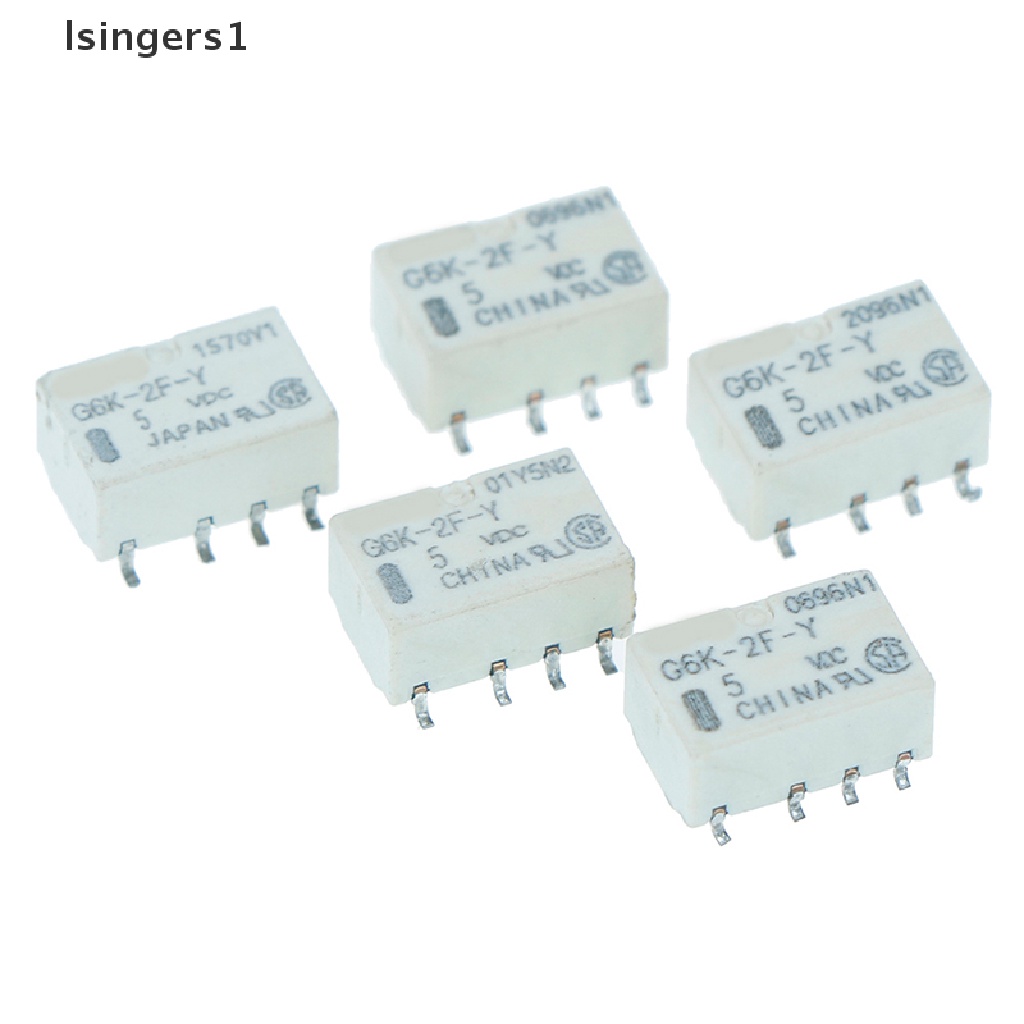(lsingers1) 5pcs relay Sinyal dc 5v smd g6k-2f-y 8pin Untuk omron relay