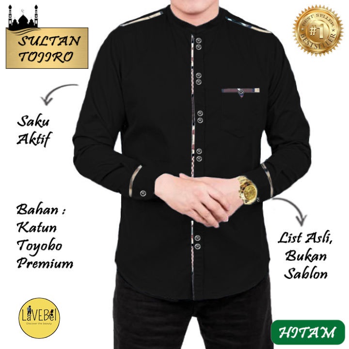 LVB Baju Koko SULTAN TOJIRO /Koko Lengan Panjang/Baju Muslimin Jumbo/Atasan Muslim Pria/23355 23357