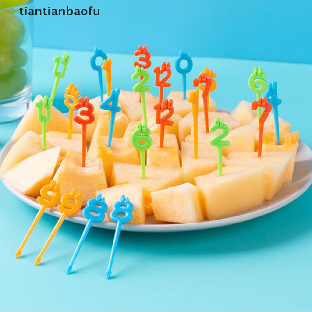 8 / 10 / 24Pcs Garpu Buah Dessert Snack Mini Untuk Anak