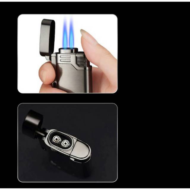 Firetric OLOEY Korek Api Gas Lighter Double Jet Torch - PL-139