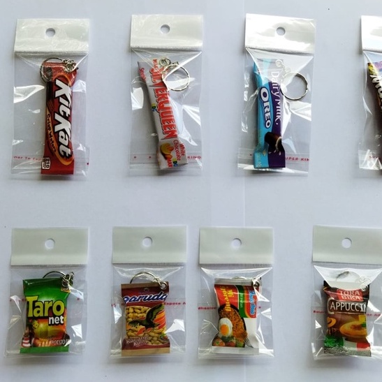 GANCI + PLASTIK Gantungan Kunci Unik Lucu Miniatur Snack Makanan Minuman Custom Lucu Souvenir Pesta Pernikahan Keren-GANCI + PLASTIK