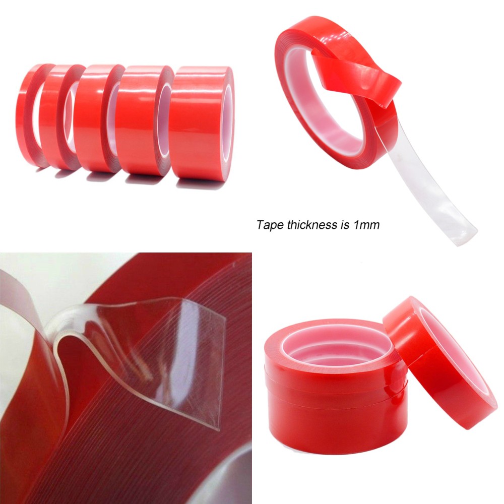 

SZBFT Perekat Double Tape Acrylic Adhesive Transparent No Trace Sticker 5mm x 3m - J4702 - Red