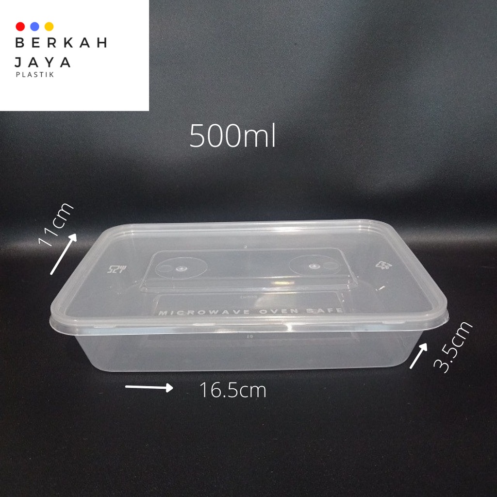 Jual Thinwall Rectangle Food Container Kotak Makan Plastik 500ml