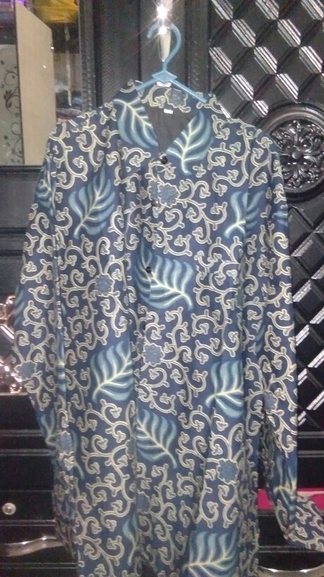 Kemeja Batik Lembayung Navy Full Furing Katun Halus Baturaden Size M-xxl Hight Quality Free Masker