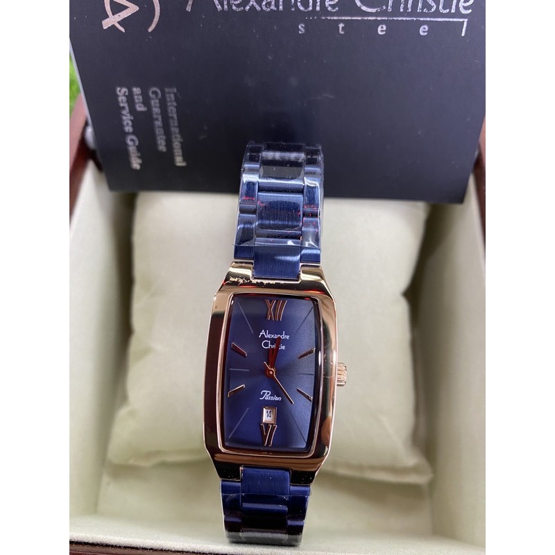 alexandre christie 2455ld biru rosegold wanita